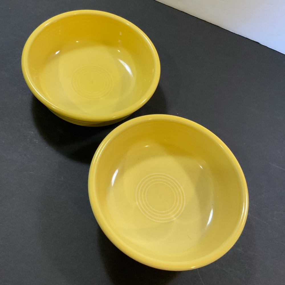 Fiesta Bowls Soup Salad Cereal Sunflower Yellow  Set Lot 2  5 1/2 Diameter HLC